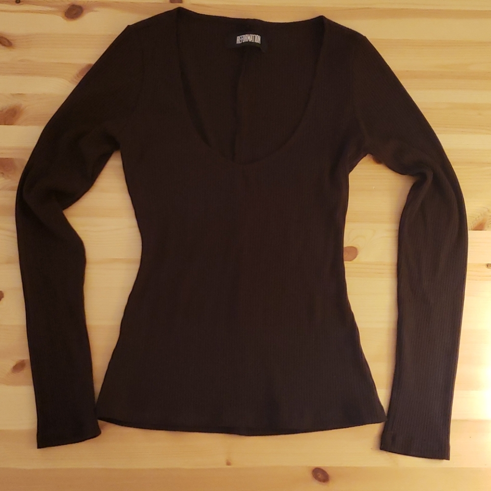 Reformation ribbed tencel Marielle shirt
